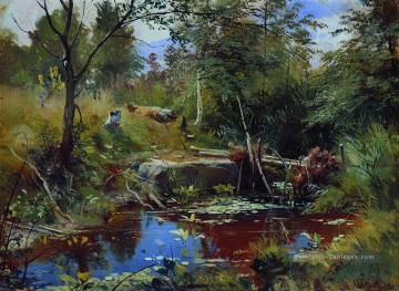 Paysage œuvres - paysage avec pont Ivan Ivanovitch ruisseau